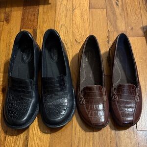 Clark’s Bundle Black and Brown Loafers for Women